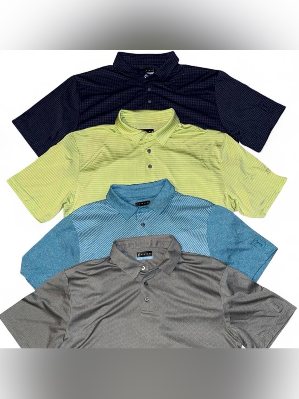 Lot 4 PGA TOUR Pro Series Performance Golf Polo Shirts Men L/L/L/M EUC